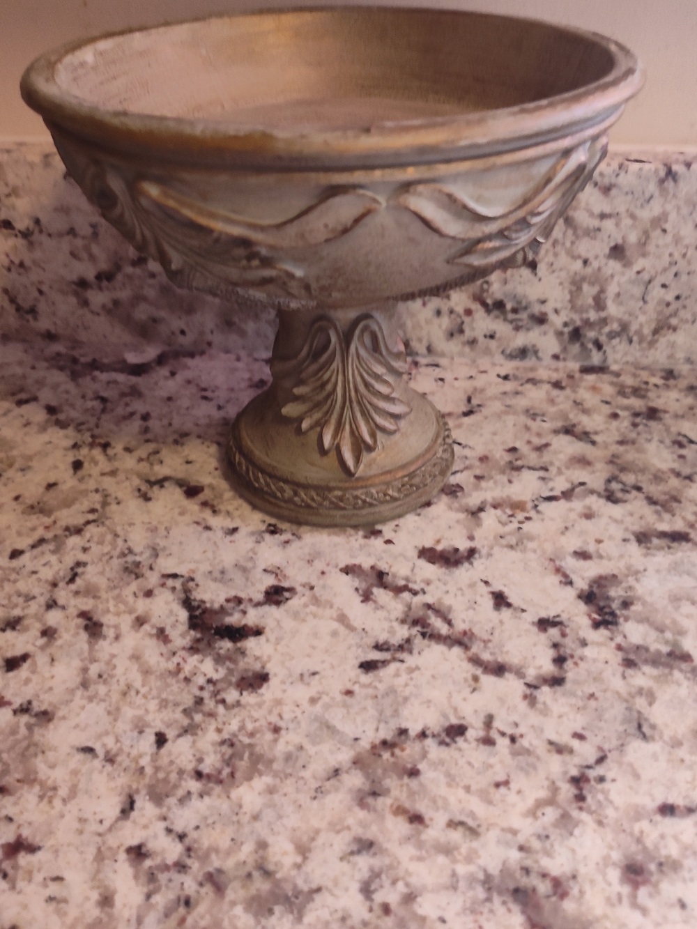 Decorative Pedestal Bowl in Aged Gold Finish